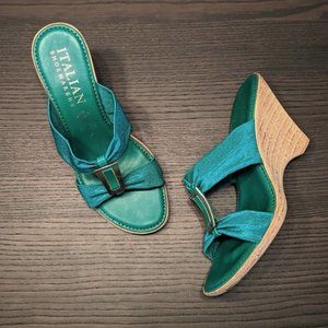 Green Wedge Sandals